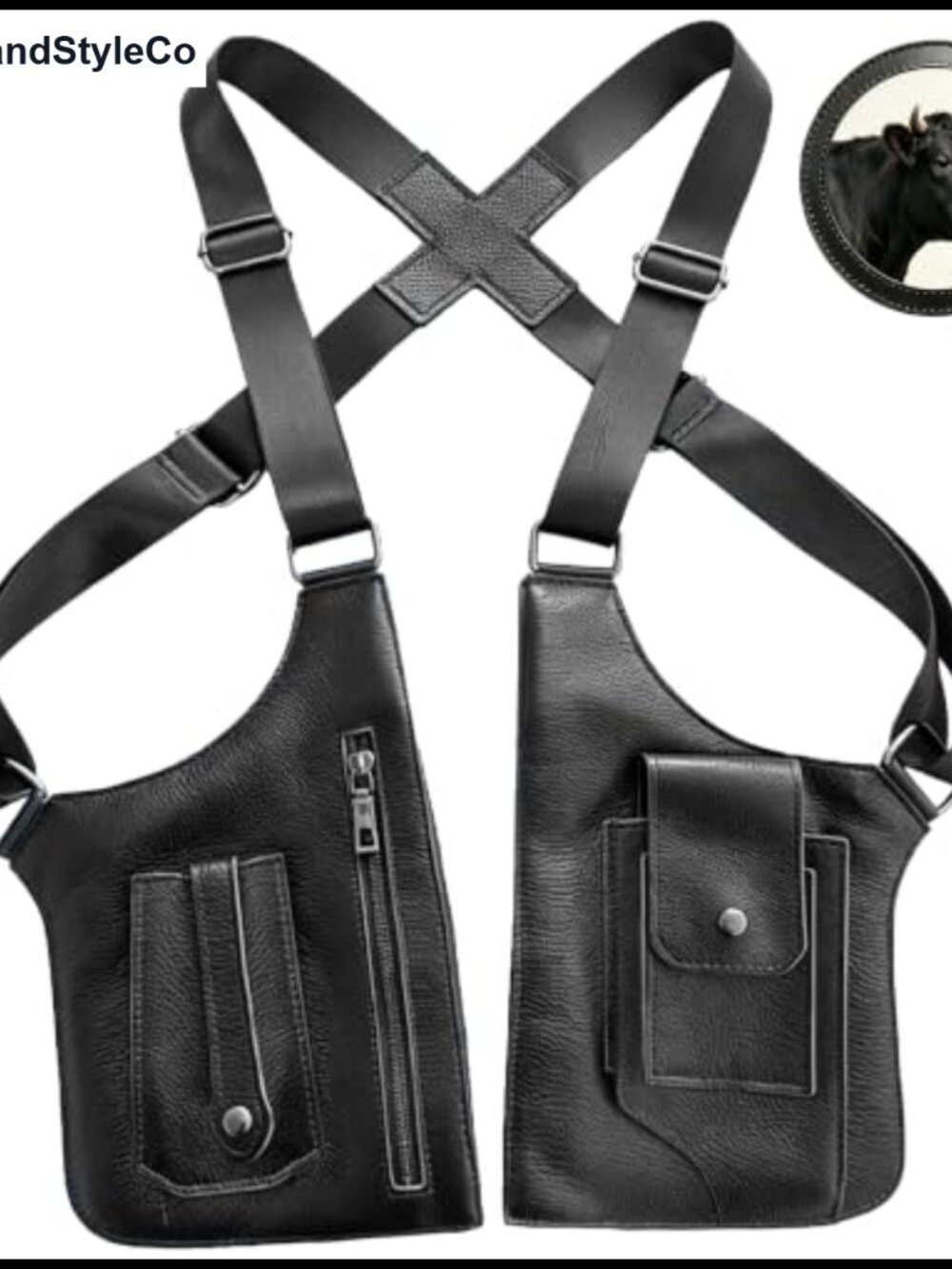 Anti-Theft Underarm Shoulder Bag Full-Grain Leather Travel Holster